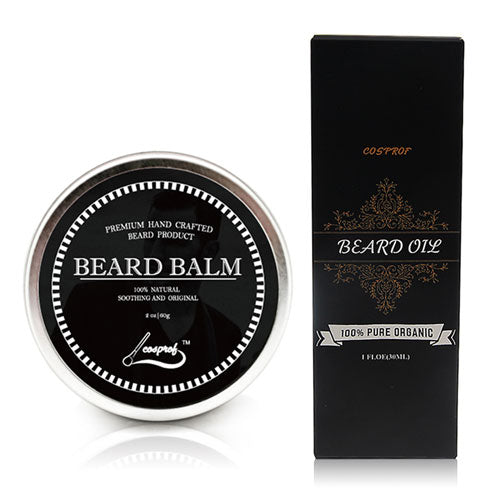 100% Natural Beard Balm Mustache Cream Oil Conditioner Set