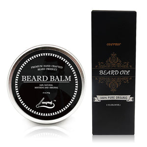 100% Natural Beard Balm Mustache Cream Oil Conditioner Set