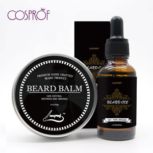 100% Natural Beard Balm Mustache Cream Oil Conditioner Set