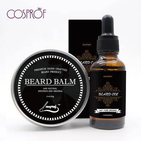 100% Natural Beard Balm Mustache Cream Oil Conditioner Set